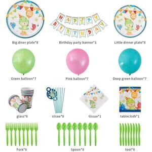 Dinosaur Birthday Tableware Friends Cups Plates Napkins Decor Party Supplies